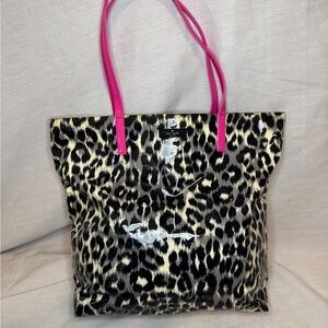 Kate Spade Leopard Print Tote with Pink Handles